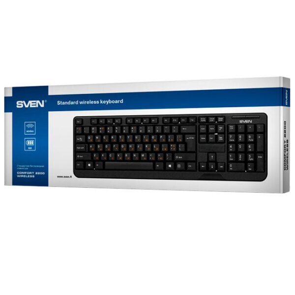 Клавиатура Sven KB-C2200W Черный Для дома и офиса, Беспроводные photo 5