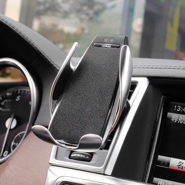 Încărcător auto Hoco CA34 Wireless Silver  photo 9