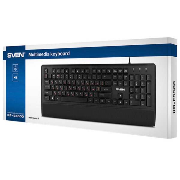Tastatură Sven KB-E5500 Black Home and Office, Cu fir photo 5