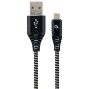 Cablu pentru telefon Cablexpert Cotton USB Type-A/ microUSB Black 