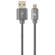 Cablu pentru telefon Cablexpert Premium Spiral USB Type-A/ microUSB Metallic 