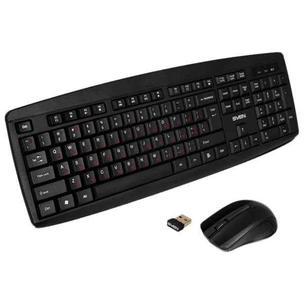 Клавиатура и Мышь Sven KB-C3100W Черный Для дома и офиса, Беспроводные photo 2
