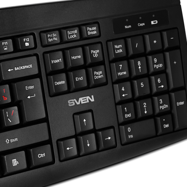 Клавиатура и Мышь Sven KB-C3100W Черный Для дома и офиса, Беспроводные photo 4