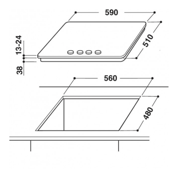 Plită încorporabilă pe gaz Whirlpool AKR 351/ IX Silver Inox, Gratare: Fontă photo 3