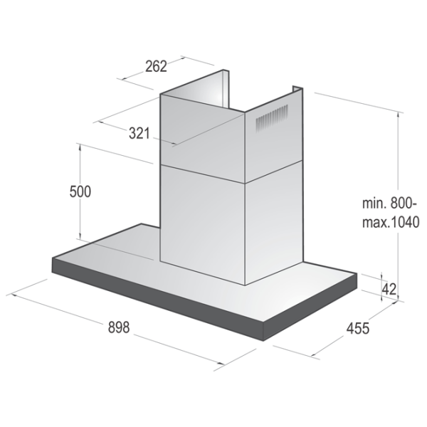 Hotă Gorenje WHT 9 SYB Black 90 cm, Recirculare, 650 m³/h photo 5
