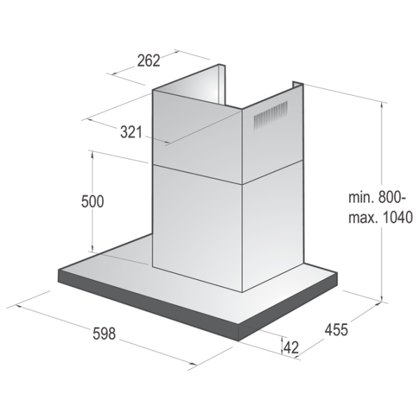 Hotă Gorenje WHT 6 SYB Black 60 cm, Recirculare, 650 m³/h photo 5