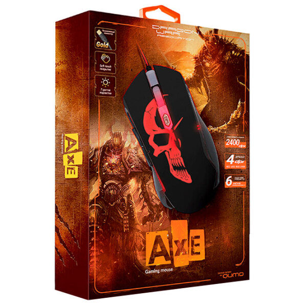 Mouse Qumo Axe Black Cu fir / 2400 dpi photo 4
