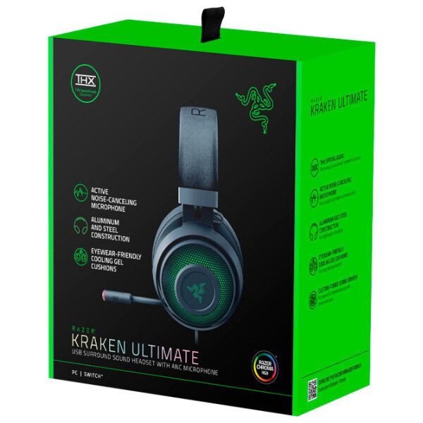Căști Razer Kraken Ultimate Black Cu fir/ Gaming/ Over the ear photo 5