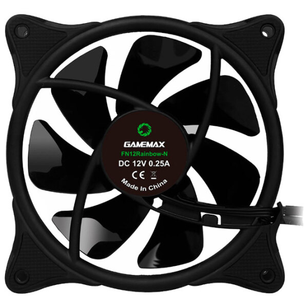 Ventilator de carcasă Gamemax FN-12RAINBOW-N Black  photo 2