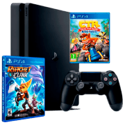 Consolă pentru jocuri Sony Playstation 4 Slim Black + Ratchet & Clank + Crash Team Racing Nitro-Fueled HDD , RAM 8 GB