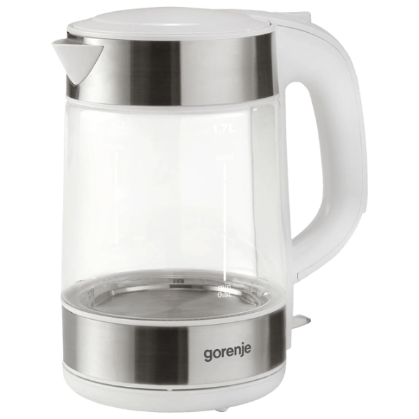 Ceainic electric Gorenje Kettle K17GWE White 2200 W, 1.7l, Material interior: Sticlă photo 1