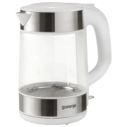 Ceainic electric Gorenje Kettle K17GWE White 2200 W, 1.7l, Material interior: Sticlă