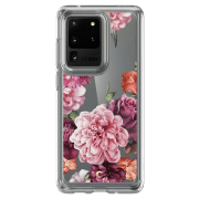 Husă pentru smartphone Samsung Galaxy S20 Ultra (Rose Floral) Rose Transparent Spigen, TPU, Back