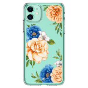 Husă pentru smartphone Apple iPhone 11 (Floral) Blue Transparent Spigen, TPU, Back
