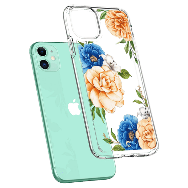 Husă pentru smartphone Apple iPhone 11 (Floral) Blue Transparent Spigen, TPU, Back photo 4