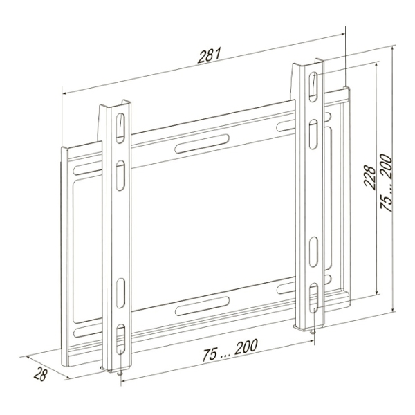 Suport TV KSL WM228P Black VESA 200 x 200 mm photo 1