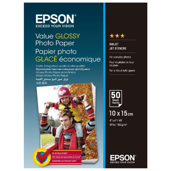 Фотобумага для принтеров Струйный Epson Value Glossy Photo Paper (50 листов) Белый Глянец photo 1