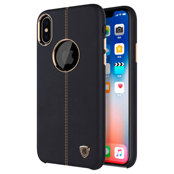 Чехол для смартфона Apple iPhone X (Englon) Золотой Черный Nillkin, ПК, Back photo 3