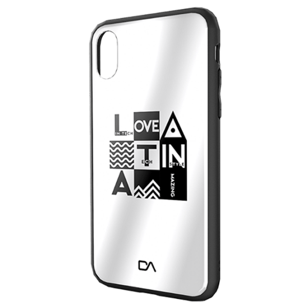 Husă pentru smartphone Apple iPhone X (Mirror) Black Silver DA, Înveliș din sticlă, Back photo 1
