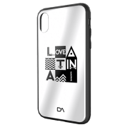 Husă pentru smartphone Apple iPhone X (Mirror) Black Silver DA, Înveliș din sticlă, Back