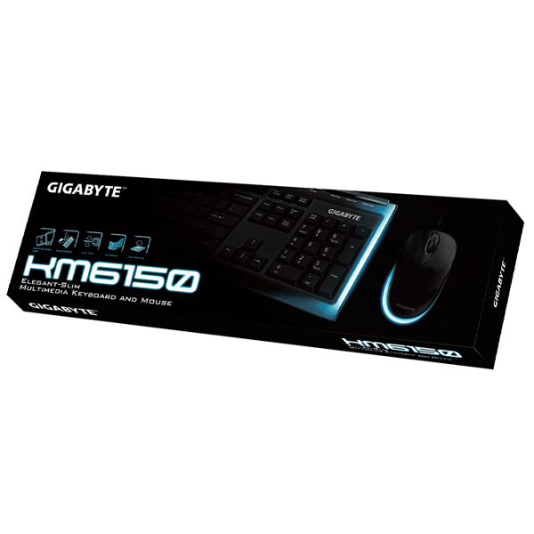 Клавиатура и Мышь Gigabyte KM6150 Черный Для дома и офиса, Проводная photo 6