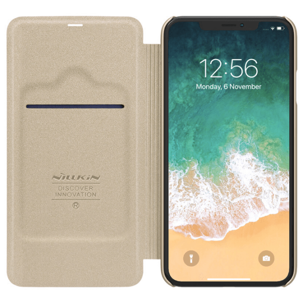 Husă pentru smartphone Apple iPhone XS (Sparkle) Gold Nillkin, Piele, Book Cover photo 3