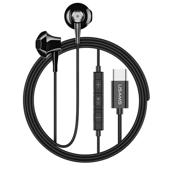 Căști USAMS EP-25 Type-C Black Cu fir / Personal / In ear photo 2