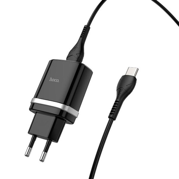 Сетевое зарядное устройство Hoco C12Q Type-C (18 Вт) Черный  / Черный photo 4