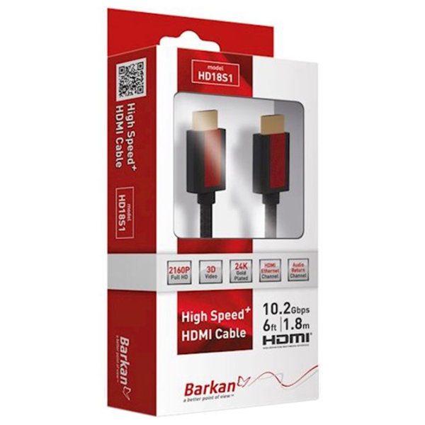 Cablu video Barkan HD18S1 HDMI/ HDMI Black  photo 2