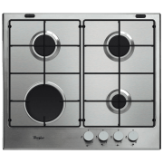 Plită încorporabilă pe gaz Whirlpool GMA 6411/ IX Silver , Gratare: Fontă
