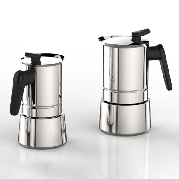 Гейзерная кофеварка Pedrini CaffeНержавеющая сталь 300 мл, Нержавеющая сталь photo 5