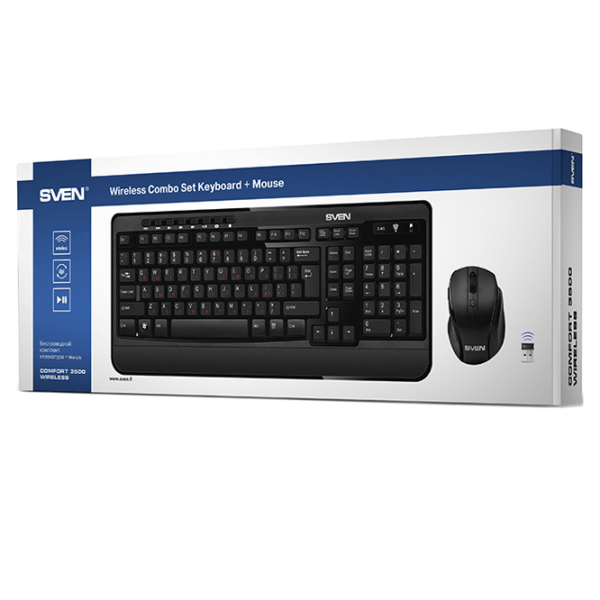 Клавиатура Sven Comfort 3500 Черный Для дома и офиса, Беспроводные photo 3
