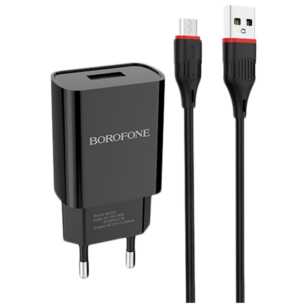 Сетевое зарядное устройство Borofone BA20A (10 Вт) Черный 2.1 А / Черный photo 1