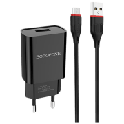 Сетевое зарядное устройство Borofone BA20A (10 Вт) Черный 2.1 А / Черный