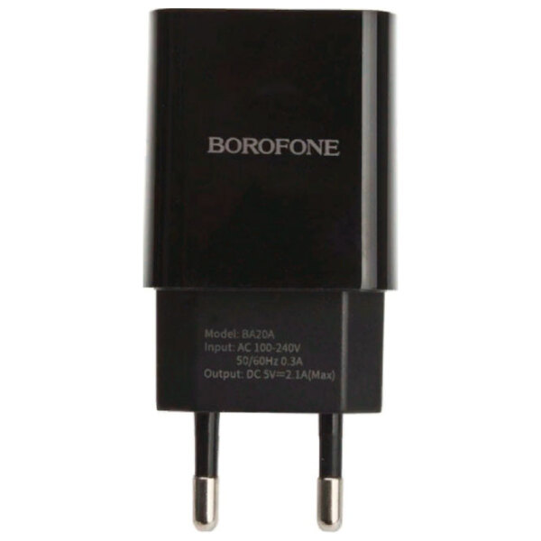 Сетевое зарядное устройство Borofone BA20A (10 Вт) Черный 2.1 А / Черный photo 3