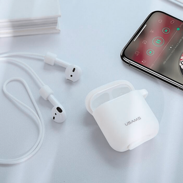 Чехол для наушников Apple AirPods 1/ 2 (US-BH423) Белый Usams, Силикон photo 2