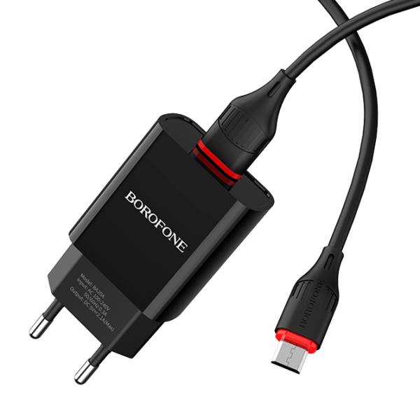 Зарядное уст-во Borofone, Micro USB, BA20A, Черный  photo 2