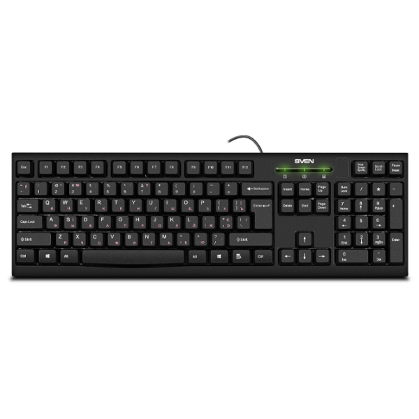 Tastatură Sven Comfort KB-S300 Black Home and Office, Cu fir photo 1