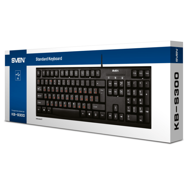 Tastatură Sven Comfort KB-S300 Black Home and Office, Cu fir photo 6