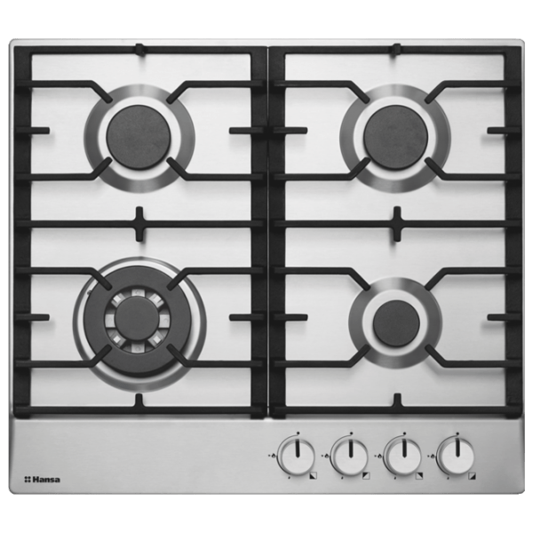 Plită încorporabilă pe gaz Hansa BHGI611391 Inox Oțel emailat, Gratare: Fontă photo 1
