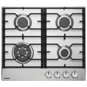 Plită încorporabilă pe gaz Hansa BHGI611391 Inox Oțel emailat, Gratare: Fontă