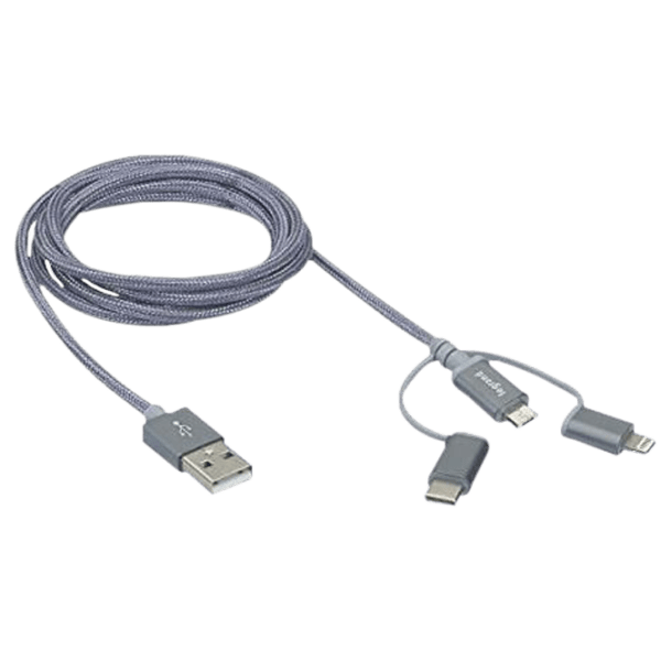 Кабель для телефона Legrand 50693 USB Type-A/ microUSB, USB Type-C, Lightning Серый  photo 1