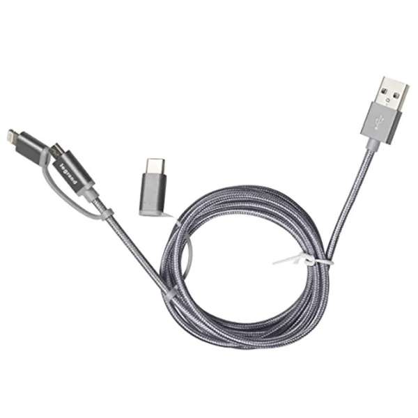 Кабель для телефона Legrand 50693 USB Type-A/ microUSB, USB Type-C, Lightning Серый  photo 2