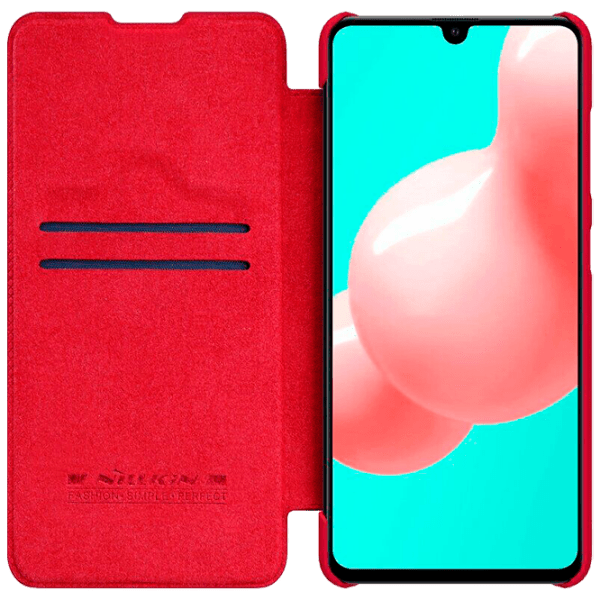 Husă pentru smartphone Samsung Galaxy A41 (QIN) Red Nillkin, Piele, Flip Cover photo 3