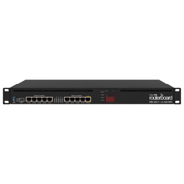 Wi-Fi Router Mikrotik RB3011UiAS-RM Black Versiune Wi-Fi: photo 1