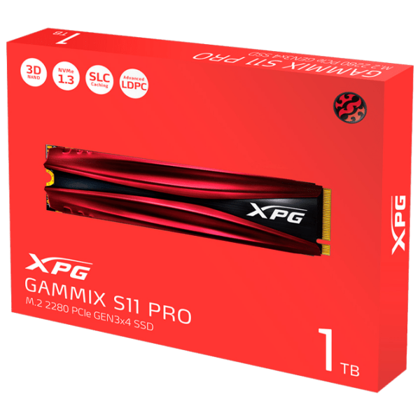 SSD ADATA XPG Gammix S11 Pro M.2 1 ТБ Скорость чтения: 3500 MБ/ с,
Скорость записи: 2800 МБ/ с photo 5