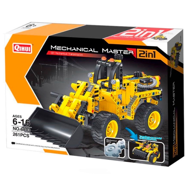 Конструктор XTech 2 in 1 Construction Bulldozer & Tank Желтый Количество деталей 261, 6+ photo 3