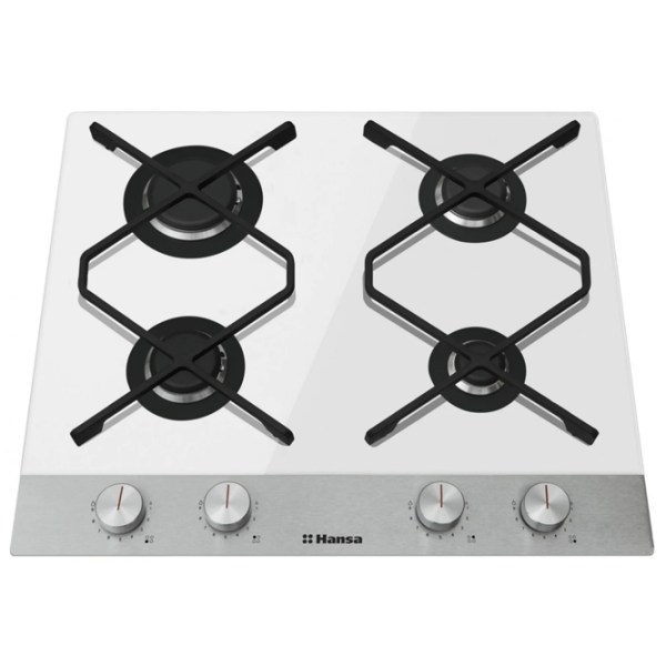 Plită încorporabilă pe gaz Hansa BHKW630590 White Sticlă călită, Gratare: Fontă photo 2