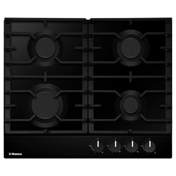 Plită încorporabilă pe gaz Hansa BHGS630301 Black Oțel emailat, Gratare: Fontă photo 1