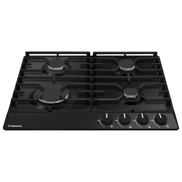 Plită încorporabilă pe gaz Hansa BHGS630301 Black Oțel emailat, Gratare: Fontă photo 2